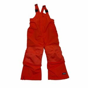 Lands' End Kids 4 Squall Waterproof Insulated Iron Knee Snow Bib‎ NWOT Fiery Red